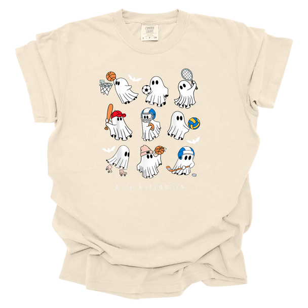 A PE Halloween Ghosts Comfort Colors T-Shirt