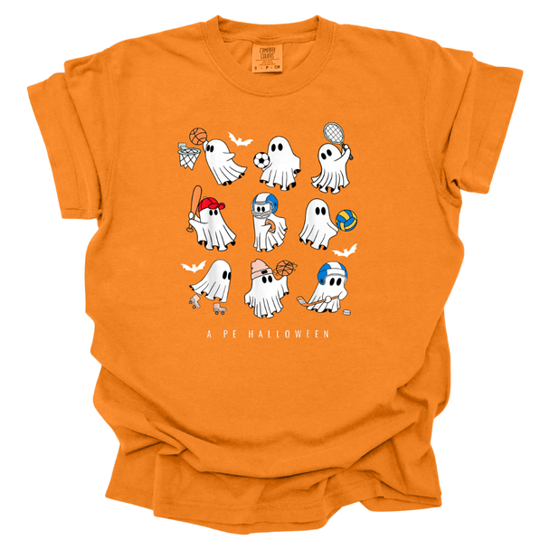A PE Halloween Ghosts Comfort Colors T-Shirt