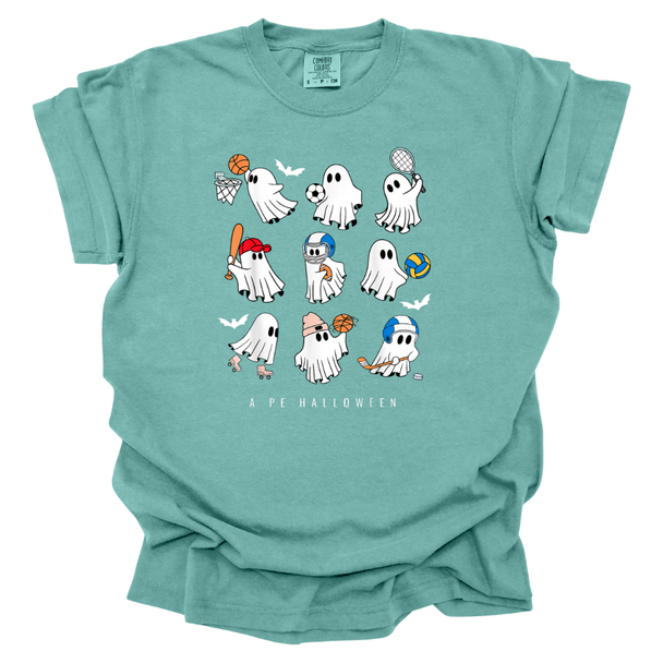 A PE Halloween Ghosts Comfort Colors T-Shirt