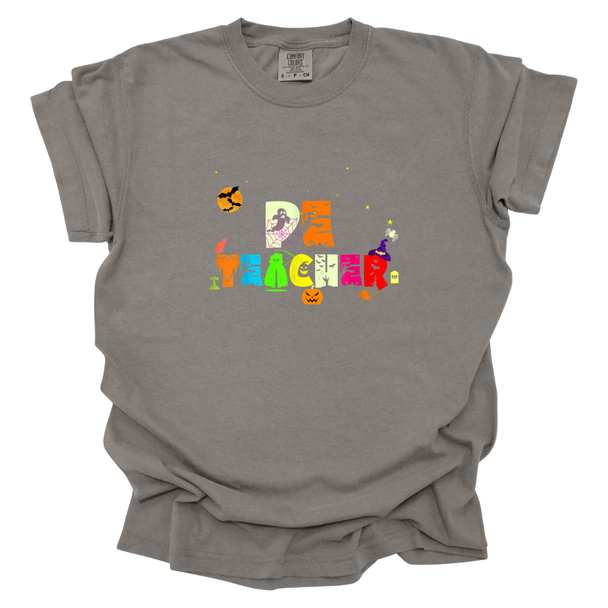 PE Teacher Halloween Scene Comfort Colors T-Shirt