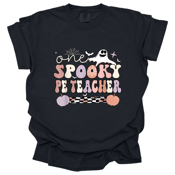One Spooky PE Teacher Pastel Halloween Comfort Colors T-Shirt
