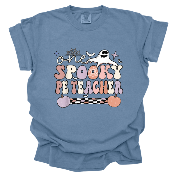 One Spooky PE Teacher Pastel Halloween Comfort Colors T-Shirt