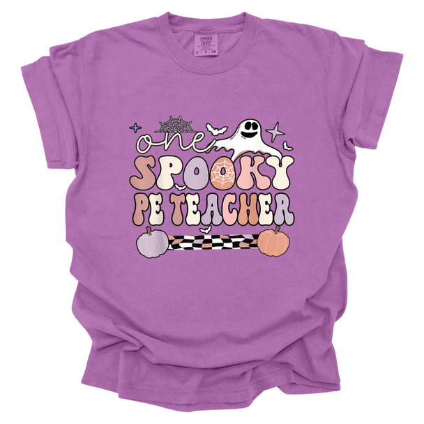 One Spooky PE Teacher Pastel Halloween Comfort Colors T-Shirt