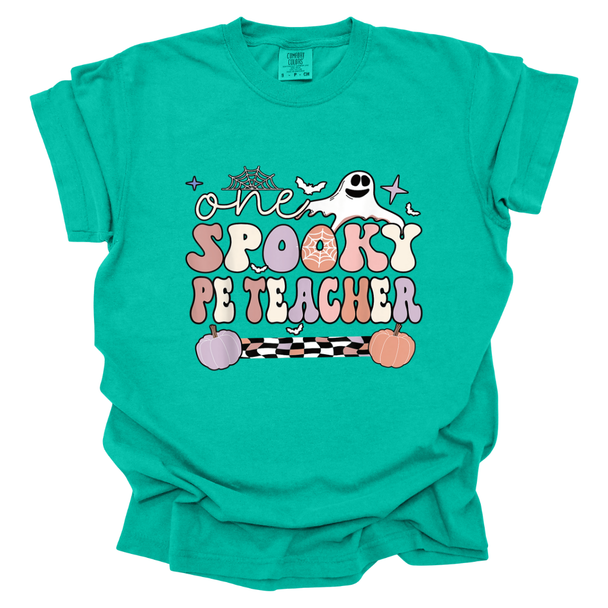 One Spooky PE Teacher Pastel Halloween Comfort Colors T-Shirt