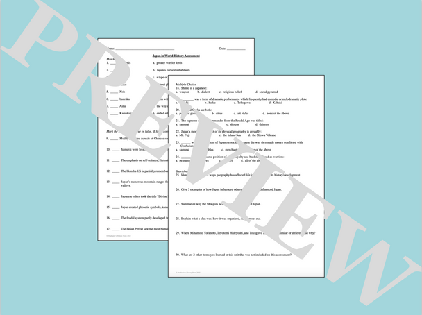 Japan in World History Test or Quiz Japan in World History Test or Quiz