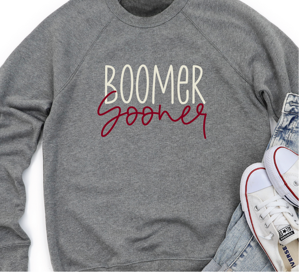 Boomer Sooner - Scripty Sweatshirt for University of Oklahoma fans