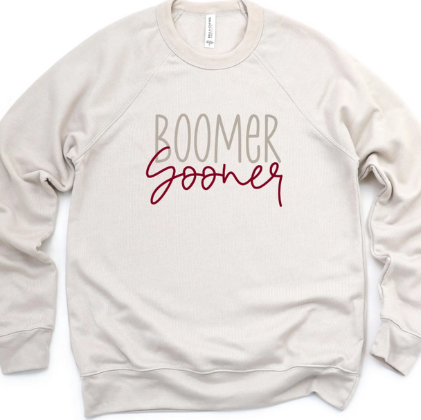 Boomer Sooner - Scripty Sweatshirt for University of Oklahoma fans