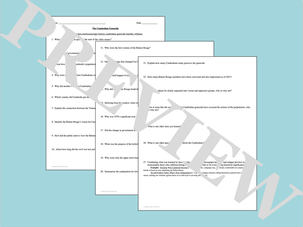 The Cambodian Genocide Activity Video Guide Analysis The Cambodian Genocide Activity Video Guide Analysis