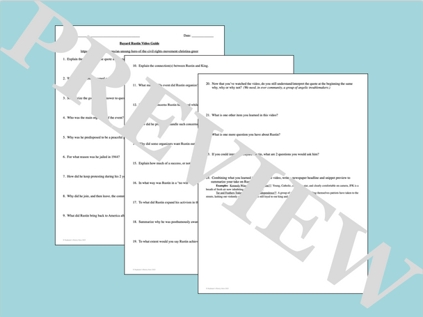 Bayard Rustin Activity Video Guide Analysis