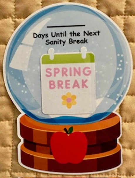 Fun Teacher Countdown Magnet – Write-On Snow Globe Design with Apple Base and Holiday Interchangeable Pieces to Track the Days Until the Next School Break