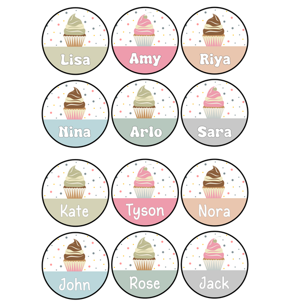 Printable Boho Name Labels, Round Student Nametags Bundle Pack