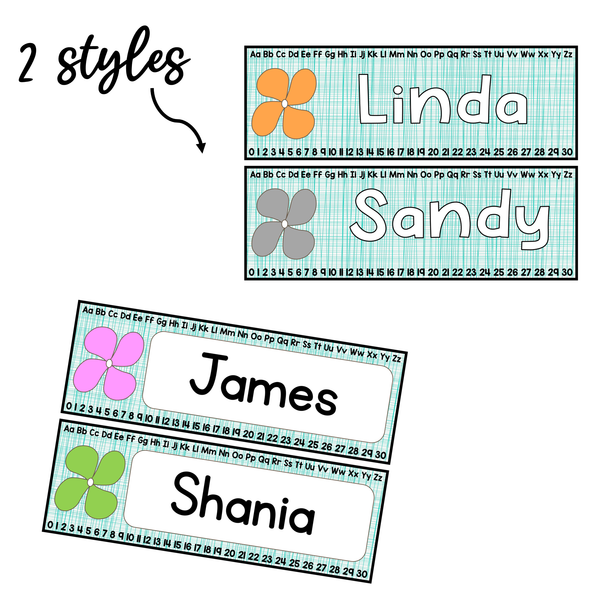 Printable Bright Student Desk Plates, Editable Classroom Labels