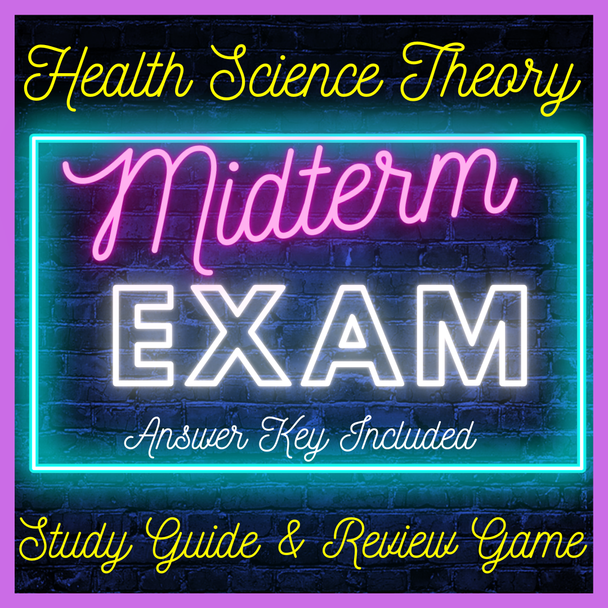 Health Science Theory Midterm Test with Study Guide Review Game