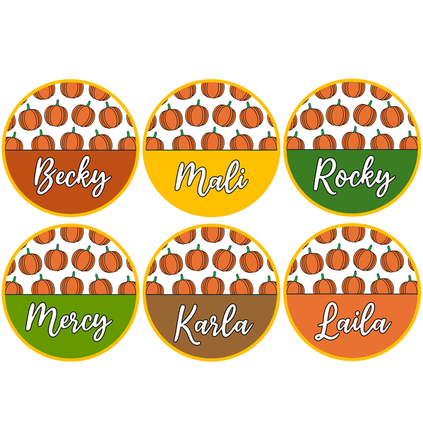 Printable Boho Bright Fall Student Nametags, Autumn Name Labels Bundle Pack