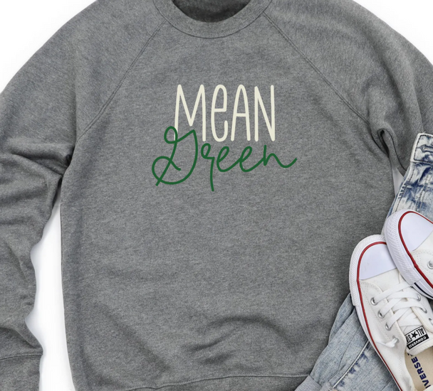 Mean Green- Scripty Sweatshirt for University of North Texas fans