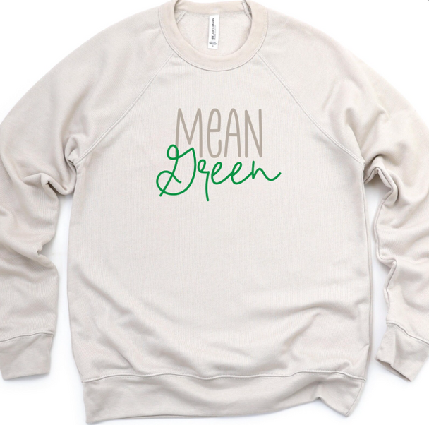 Mean Green- Scripty Sweatshirt for University of North Texas fans