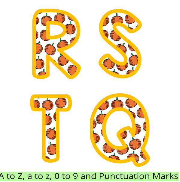 Printable Bright Alphabet Letters Bundle Pack, Fall Decorative Letters