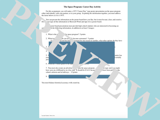 The Space Race DBQ Projects Primary Source Analysis Activities Timeline Bundle
