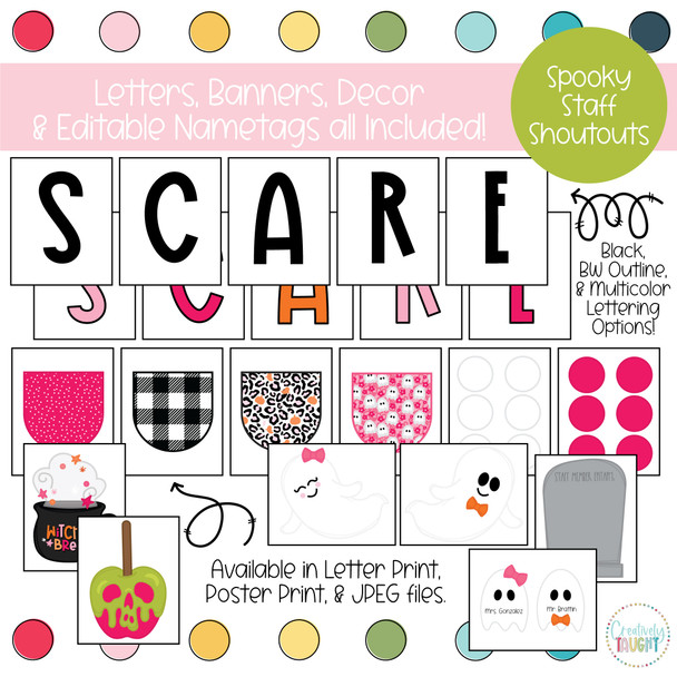 Spooky Staff Shoutouts - Halloween - October Bulletin Board Kit by Creatively Taught