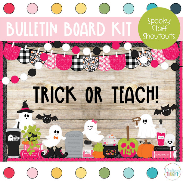 Spooky Staff Shoutouts - Halloween - October Bulletin Board Kit by Creatively Taught