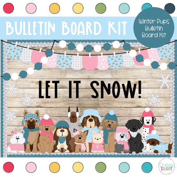 Winter Pups - January Bulletin Board Kit by Creatively Taught
