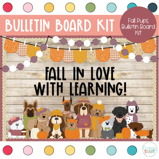 Fall Pups - September Bulletin Board Kit by Creatively Taught