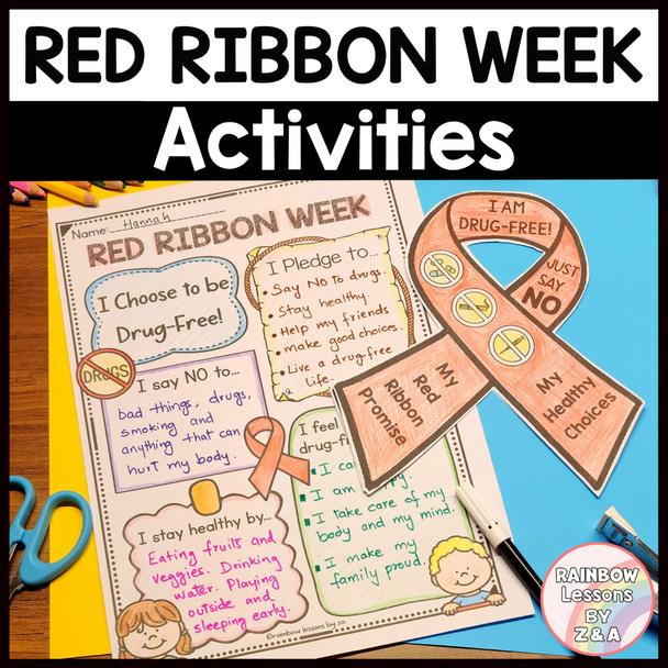 Red Ribbon Week 2025 | Red Ribbon Week Activities | Red Ribbon Week Coloring Pages | Ribbon Writing Crafts