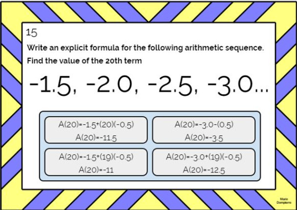 ARITHMETIC SEQUENCES: DIGITAL BOOM CARDS