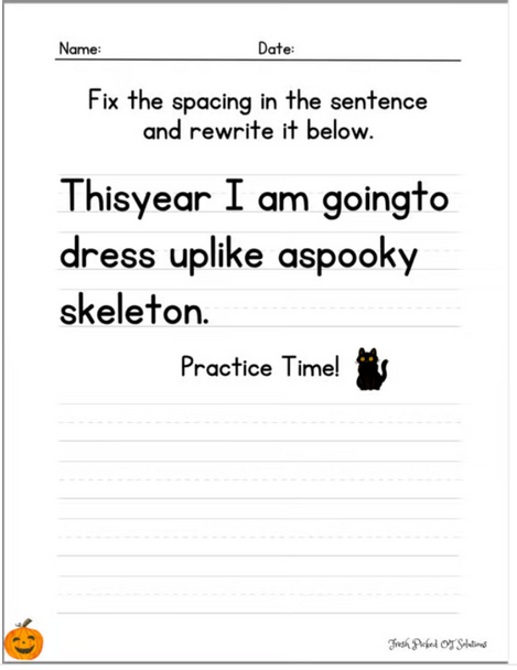 Halloween OT SPED Handwriting and Visual Motor Activities