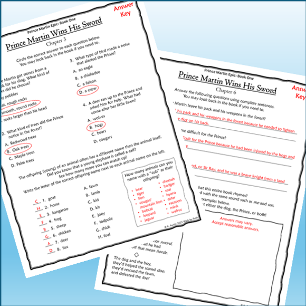 The Prince Martin Epic Novel Study Bundle