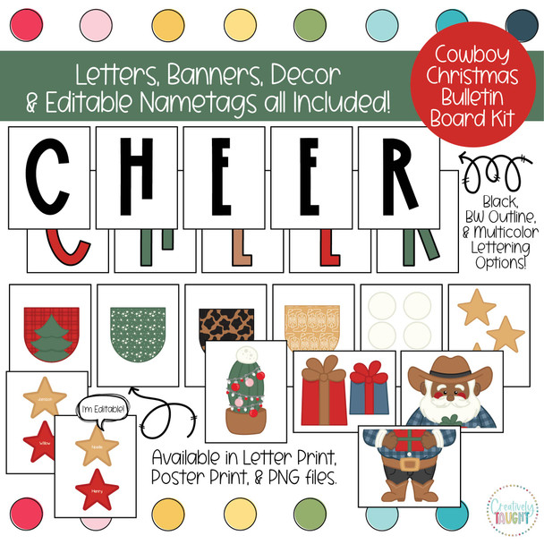 Cowboy Santa Claus - Christmas - December Bulletin Board Kit by Creatively Taught Cowboy Santa Claus - Christmas - December Bulletin Board Kit by Creatively Taught