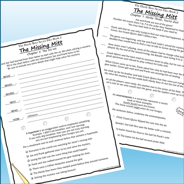 The Missing Mitt Novel Study The Hardy Boys Secret Files Book 2