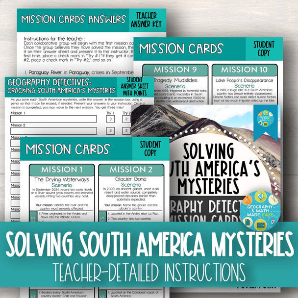 Solving South America’s Mysteries | Geography | Task Cards | Into PowerPoint
