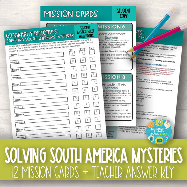 Solving South America’s Mysteries | Geography | Task Cards | Into PowerPoint