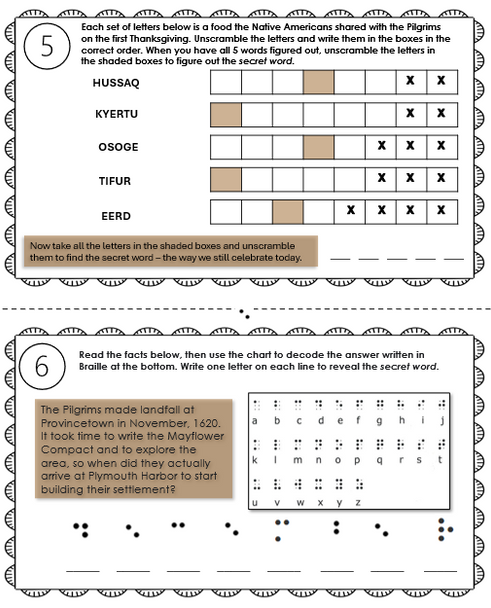 Escape from Plymouth Rock Printable Thanksgiving Escape Room