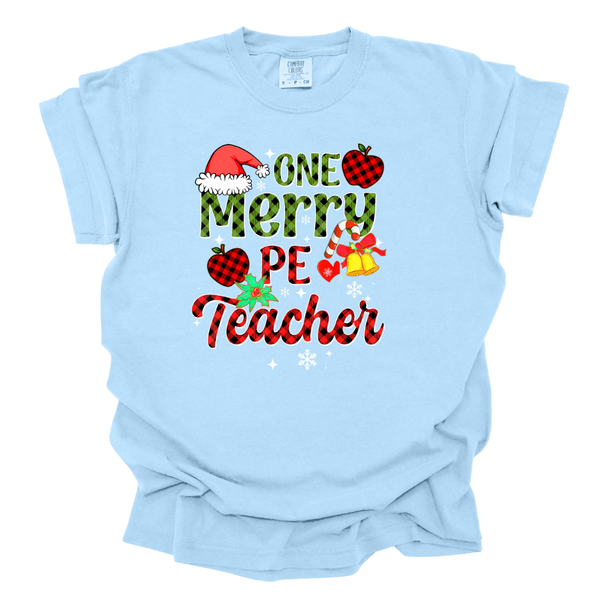 One Merry PE Teacher - Comfort Colors T-Shirt