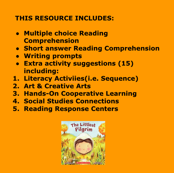 THE LITTLEST PILGRIM BY BRANDI DOUGHERTY READING LESSONS & ACTIVITIES - 2nd/3rd