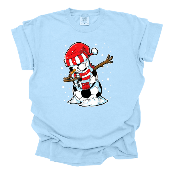 Dabbing Soccer Snowman  - Comfort Colors T-shirt