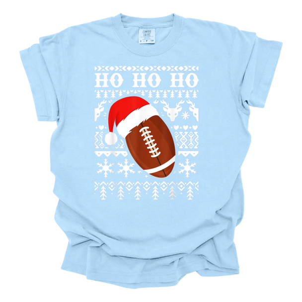 HO HO HO Football - Comfort Colors T-Shirt