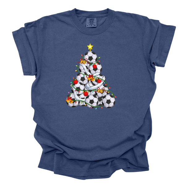 Soccer Christmas Tree - Comfort Colors T-Shirt