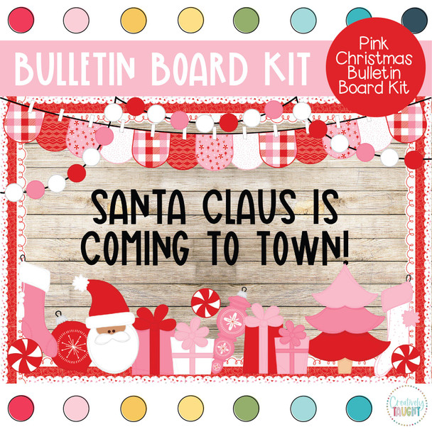 Pink Christmas Bulletin Board Kit