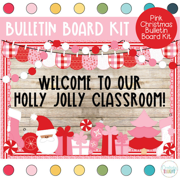 Pink Christmas Bulletin Board Kit