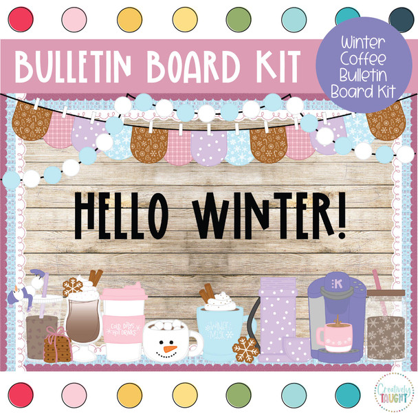 Winter Coffee Bulletin Board Kit
