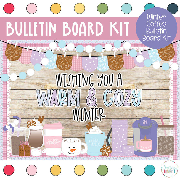 Winter Coffee Bulletin Board Kit