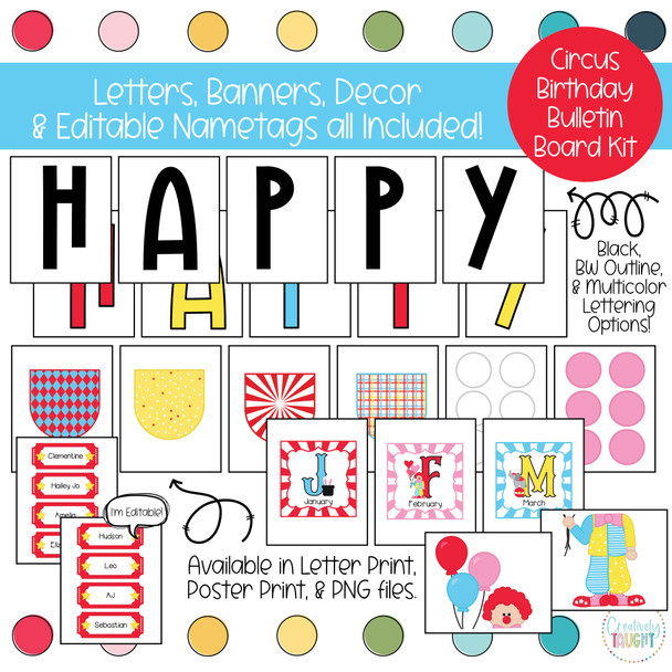 Circus Birthday Bulletin Board Kit by Creatively Taught