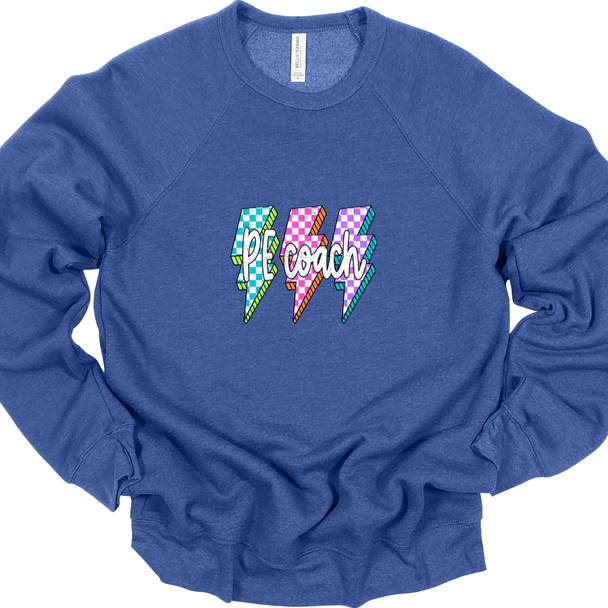 PE Coach Checkered Lightning Bolts - Sweatshirt & Hoodie