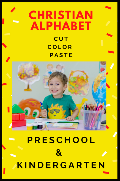 Preschool Christian Alphabet Activity - Cut, Color, and Paste ​