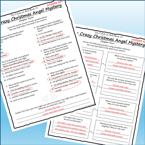 The Crazy Christmas Angel Mystery Novel Study The Cul-de-sac Kids Book 3