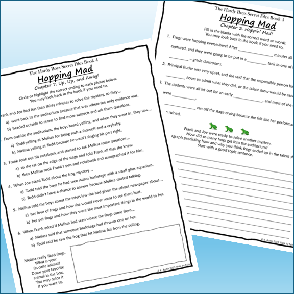 Hopping Mad Novel Study The Hardy Boys Secret Files Book 4