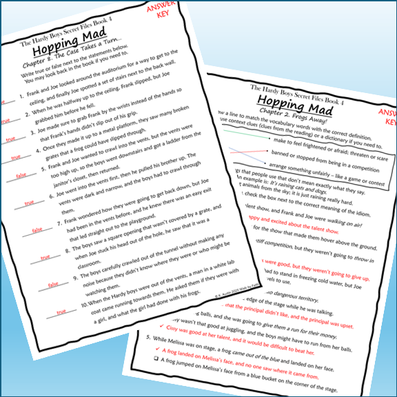 Hopping Mad Novel Study The Hardy Boys Secret Files Book 4